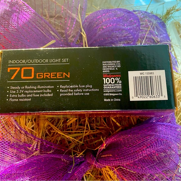 70 Green Mini Light 14.37’Ft Black Wire Lighted Length String Halloween Lights - Picture 6 of 8